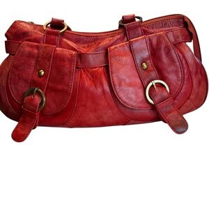 Y2K Daniela Moda Red Leather Satchel